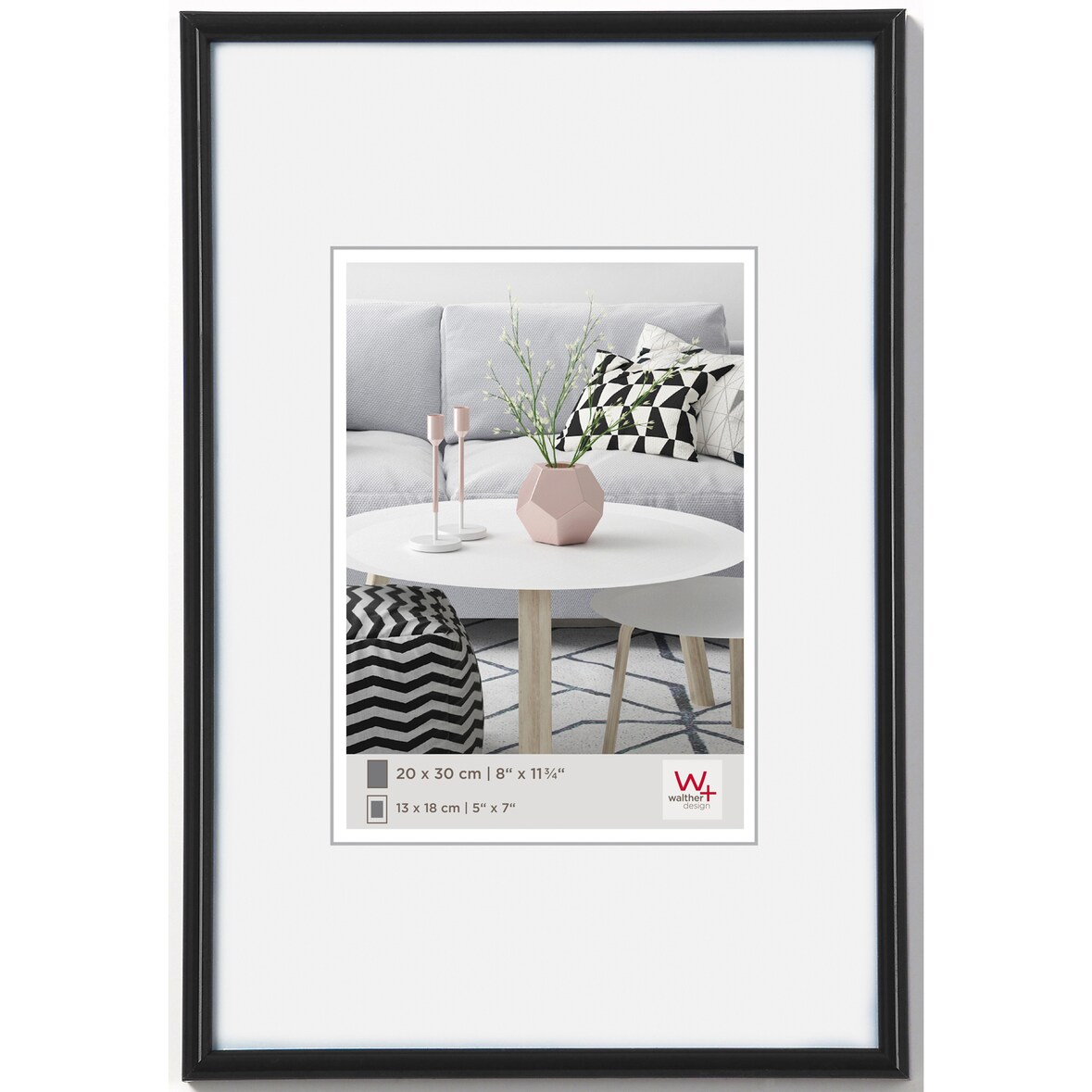 Galeria kunststof fotolijst, zwart, 50 x 70 cm