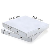 thumbnail of VASOMADRID S.L., Caja pizza blanca, 34.5x34.5x3.5 cm, Paquete de 100 uds, ref. h35b