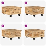 thumbnail of Table basse Bois de manguier brut 70 x 70 x 40 cm Modèle Atlas Focus Plus