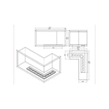 thumbnail of NILLA CORN - Biocamino angolare caminetto a bioetanolo da incasso. Apertura Destra - Bruciatore Onda 70x47cm angolare / Capienza 15,4L