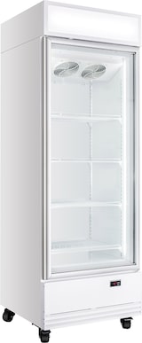 thumbnail of Frigorífico expositor de bebidas com painel iluminado, branco, porta de vidro, 218 x 75 x 74 cm, com fechadura, 570 L Vaiotec 11415
