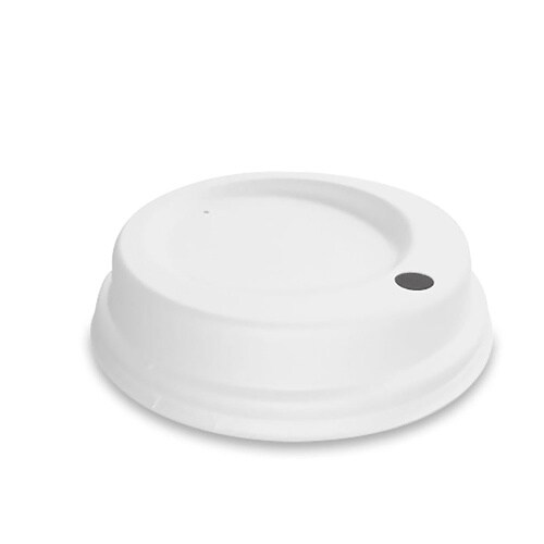 1000 Fiber Kaffeedeckel Bagasse Ø90mm weiß nachhaltiger Deckel für Coffee-to-go