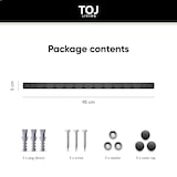 thumbnail of TOJ Living Perchero de pared – 14 ganchos – 95 cm – acero inoxidable – negro mate – colgador