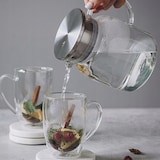 thumbnail of Wilmax Borosilikat Glas Krug mit Edelstahl-Deckel, 1000ml