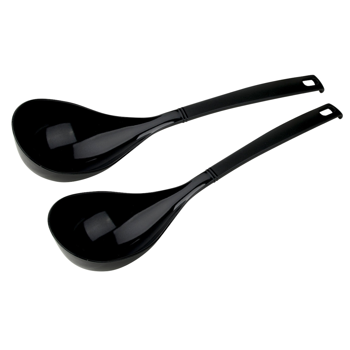 METRO PROFESSIONAL Pollepel, kunststof, 32.5 cm, met stopfunctie, zwart, 2 stuks