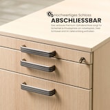 thumbnail of bümö Rollcontainer mit Hängeregistratur, Container abschließbar aus Holz in Buche - Rollwagen für's Büro mit Hängeregister als Schreibtisch