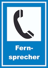 thumbnail of Fernsprecher Schild A6 Rückseite selbstklebend