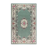 thumbnail of Traditioneller Wollteppich `Beauly` mit Handgeschnitzten Details. Farbe: Grün-Beige, 75x150 cm | Kadima Design