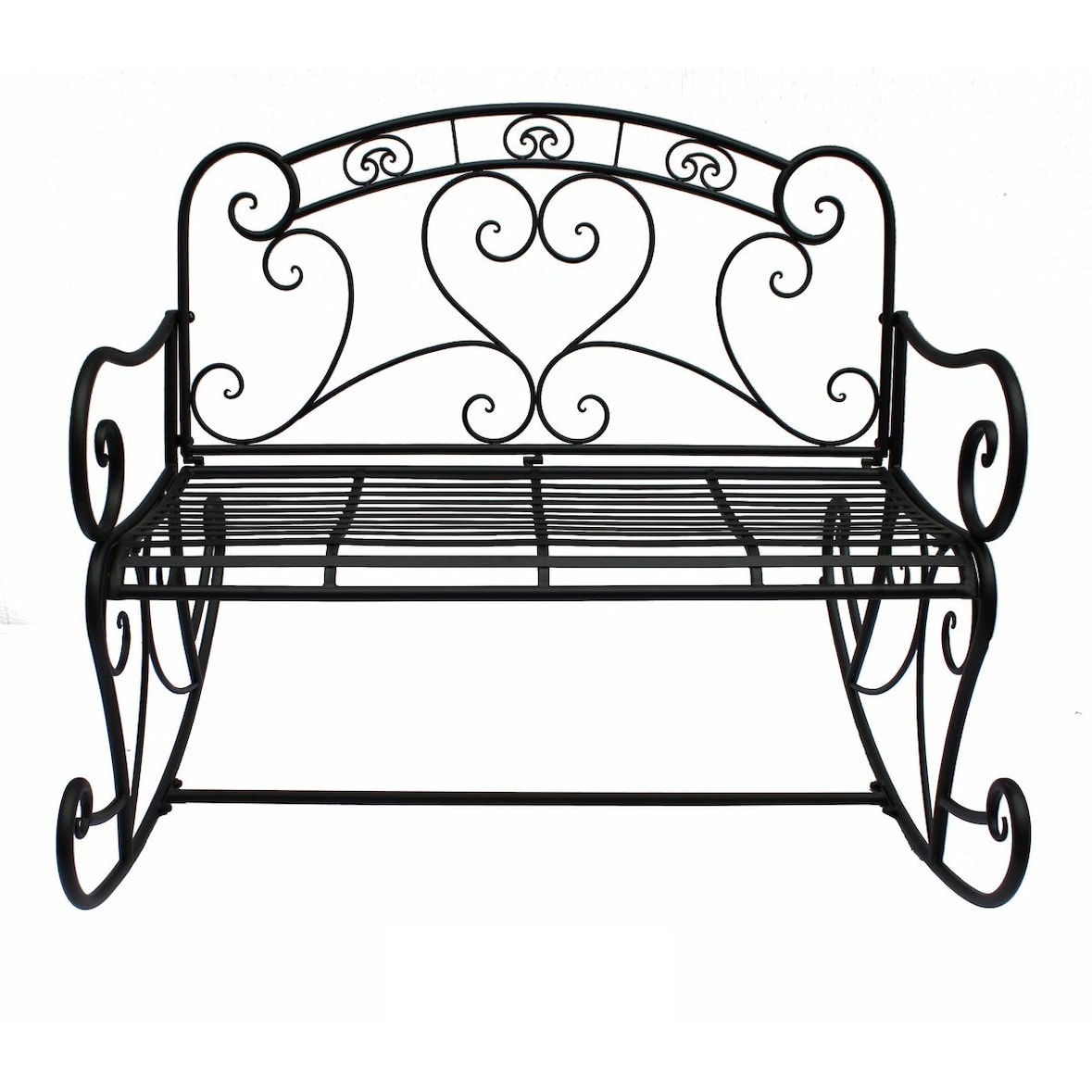 Schaukelbank Gartenschaukel Sitzbank Schaukel Bank Garten Metall Schwarz