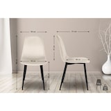 thumbnail of Conjunto de 4 sillas de comedor Napier Crema/Terciopelo