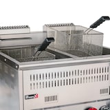 thumbnail of Romux® Friteuse À Gaz Butane Professionnelle 17+17 Litres Double de Table | Friteuse en Acier Inoxydable avec Robinet de Vidange 12000 W