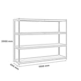 thumbnail of SimonRack Estante industrial, 2000x1500x600 mm, 400 kg no ponto de flexão, 4 prateleiras de madeira, estante para garagem, Azul/Laranja- Ecoforte