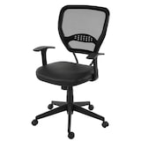 thumbnail of Cadeira de escritório profissional Seattle, cadeira giratória executiva, capacidade de carga de 150 kg, imitação de pele ~ preto com apoios de braços