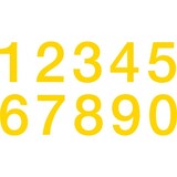 thumbnail of Aufkleber I Stanzzahlen 0-9, gelb, Folie, selbstklebend, Schrifthöhe 25mm, 10/VE