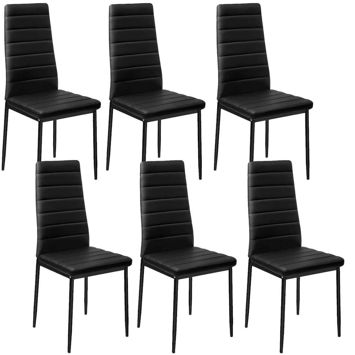 tectake Sillas de comedor THOMAS - Juego de 6 negro