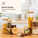 thumbnail of Stapelglas mit Bambusdeckel 1000 ml stapelbar luftdicht Bambus