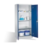 thumbnail of C+P Umweltschrank mit Stahlwannen | HxBxT 195x93x50cm | Lichtgrau/Enzianblau von PROREGAL