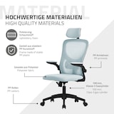 thumbnail of ML-Design Bürostuhl ergonomisch Blau, Mesh, Kopfstütze, Armlehnen, Lendenstütze, Wippfunktion, Drehstuhl mit Rollen, Computerstuhl Chefsessel