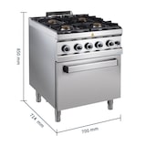 thumbnail of GastroHero Gasherd Serie 77 - 70/70 mit Gasbackofen 34 kW