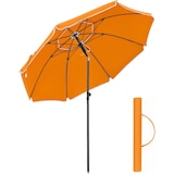 thumbnail of Sonnenschirm 160 cm, Sonnenschutz, UPF 50+, Strandschirm, beidseitig um 30° knickbar, höhenverstellbar, mit Tragetasche,  ohne Ständer, orange