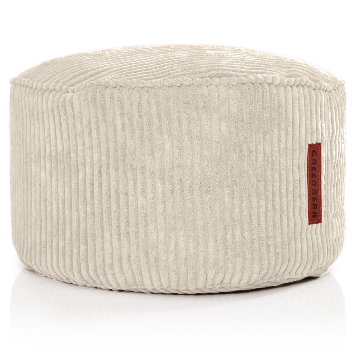 Green Bean® Indoor Fußhocker Pouf "Cord"45x25cm EPS-Perlen Füllung & Cordstoff - Hocker Relax-Sessel Beige