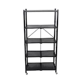 thumbnail of WellHome - Estantería de Almacenaje PLEGABLE de 5 Estantes con Ruedas en color Negro - 71×34×160 cm