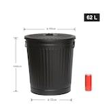 thumbnail of Jinfa 4er-Set Retrodesign Mülleimer mit Griffen und Deckel + 30 Müllbeutel | schwarz | 62L