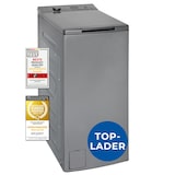 thumbnail of Exquisit Waschmaschine 7,5kg, Toplader, Waschmaschine schmal, Energieklasse A, 1200 U/Min, Startzeitvorwahl, Kurzprogramm, LTO51207-030A silber-dunkel