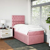 thumbnail of vidaXL Boxspringbett mit Matratze Rosa 90x200 cm Samt