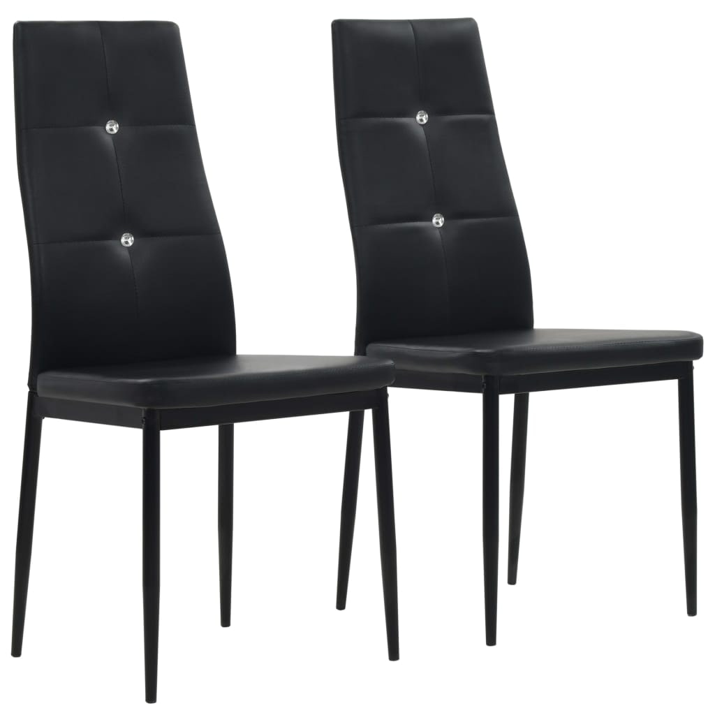 vidaXL Eetkamerstoelen 2 st kunstleer zwart
