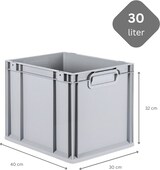 thumbnail of PROREGAL 10x Eurobox NextGen Grip | HxBxT 32x30x40cm | 30 Liter | Griffe geschlossen | Glatter Boden | Eurobehälter