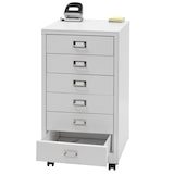 thumbnail of Contentor de rolos HWC-L49, armário de gavetas armário de arquivo em aço, metal 75x40x41cm 6 gavetas ~ branco