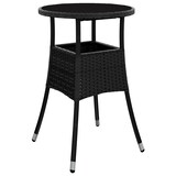 thumbnail of vidaXL 5-tlg. Garten-Bistro-Set mit Kissen Schwarz Poly Rattan