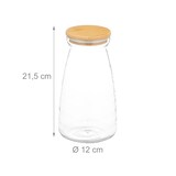 thumbnail of Relaxdays Vorratsgläser mit Deckel, 3er Set, 1400 ml, luftdicht, Lebensmittel-Lagerung, Vorratsdosen, transparent/ natur