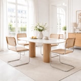 thumbnail of Chaise rétro avec pieds en métal et Cannage Naturel