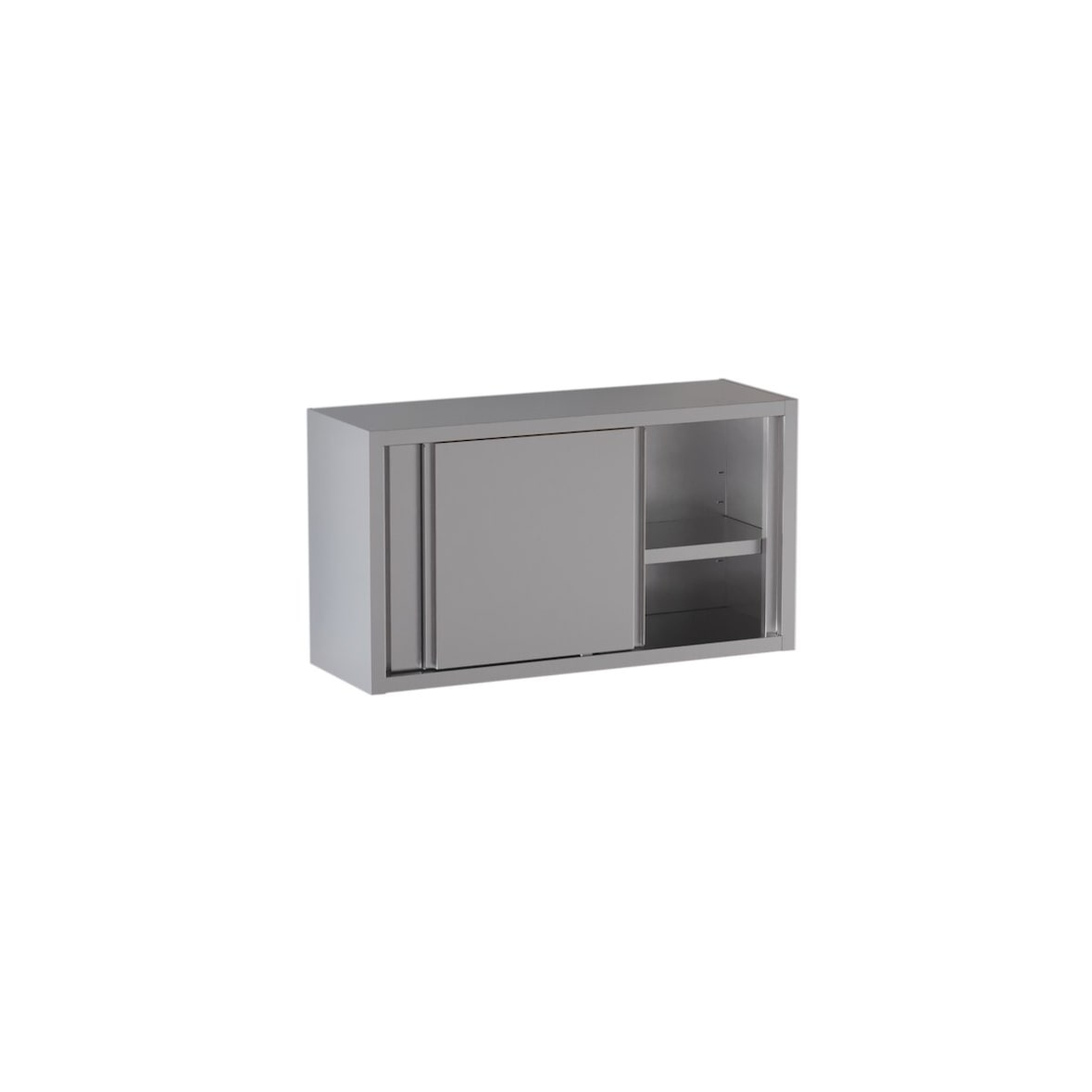 GastroHero Wandhängeschrank Edelstahl 1600x400 mm Schiebetüren AISI 430 vormontiert Hängeschrank Küche Gastro ECO Serie