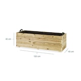thumbnail of HORTALIA Jardinera rectangular Ghio 120x45x40 en madera tratada para exterior