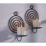 thumbnail of 2er Wandkerzenhalter, Spirale Metall Schwarz