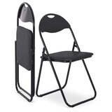 thumbnail of Klappstuhl 2er-Set, klappbarer Gästestuhl, gepolstert, leicht und bequem, Belastbarkeit 100 kg, Schwarz/Schwarz, Raburg Paul