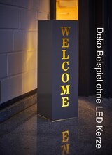 thumbnail of Gartenfreude Säule, Welcome, 16 x 16 x 50 cm, grau