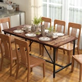 thumbnail of HOMCOM mesa de comedor rectangular para 6-8 personas, mesa de cocina industrial con tablero grueso y patas de metal, 180x80x75,5 cm, marrón rústico