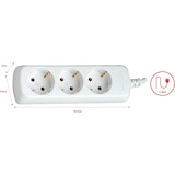 thumbnail of Regleta Enchufe con 3 Tomas sin Interruptor, Blanco, 3 Enchufes, Cable de 1,5 Metros, Protección Infantil, Toma Tierra con protección sobretensiones