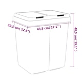 thumbnail of Helloshop26 - Poubelle double 2 x 25 litres blanc 02_0043840