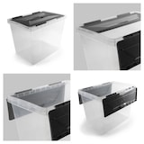 thumbnail of Sunware Onyx Aufbewahrungsbox 40 Liter, 49x32x36 cm, Transparent, mit Deckel & Clips, Stapelbar, Robuste Lagerbox