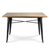 thumbnail of Mesa de fábrica de 120 x 80 cm en metal negro mate y tapa de madera clara