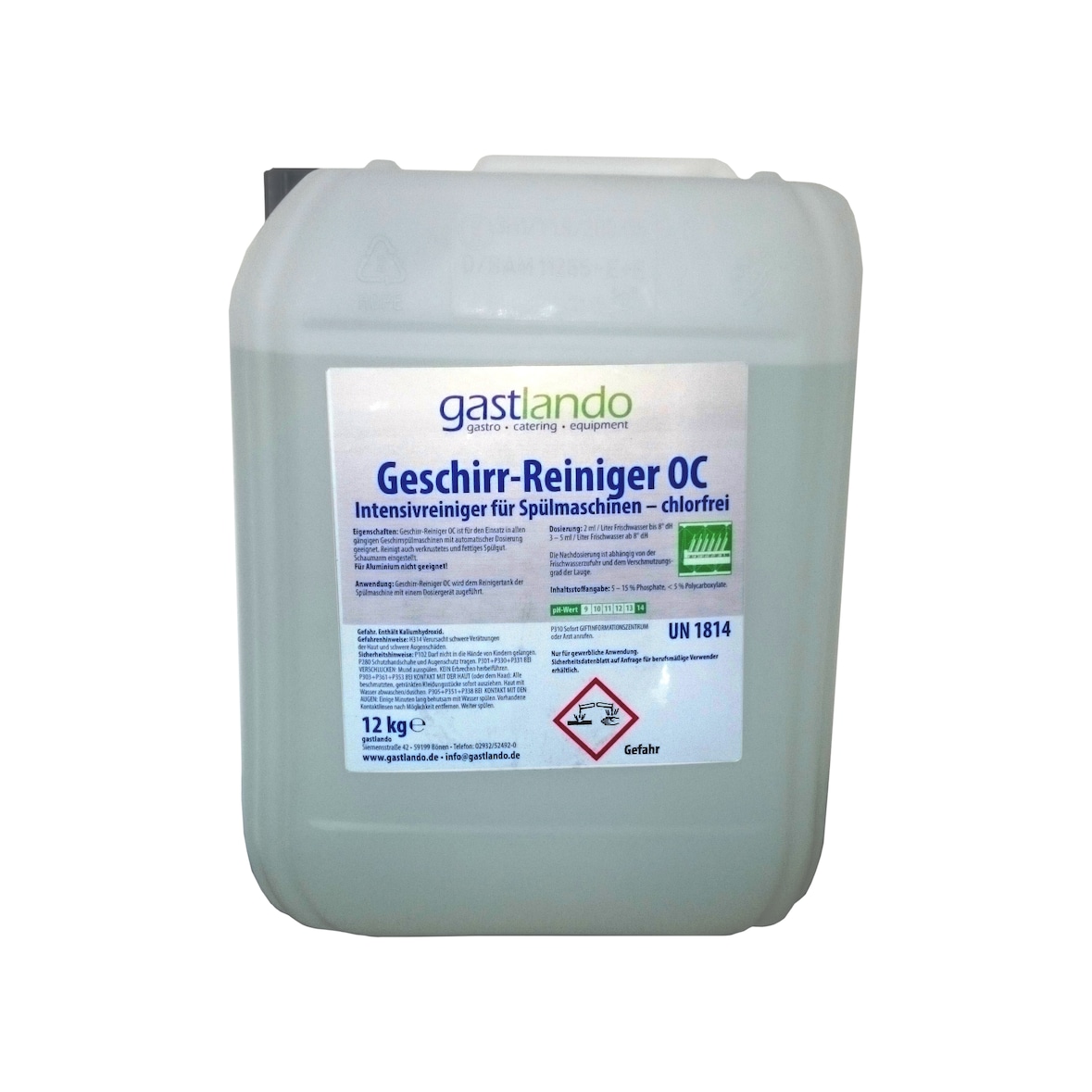 Geschirrspülmittel chlorfrei 12 kg für Gewerbe-Spülmaschinen