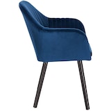 thumbnail of Helloshop26 - Poltrona de descanso cadeira de jantar em veludo e madeira azul 19_0000193