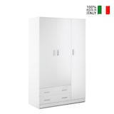 thumbnail of SARMOG ARMADIO 3 ANTE 2 CASSETTI KIT L115 P52 H182 in truciolare nobilitato color bianco liscio