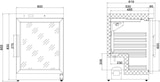 thumbnail of Kühlschrank FOSSA | 1x abschließbare Glastür + LED | 130 Liter, HxBxT 85,5x60x58,5cm | +2/+8°C | Weiß | + CHEFGASTRO Geschirrtuch