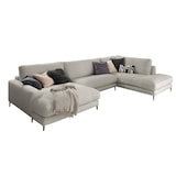 thumbnail of KAWOLA Sofa CARA Wohnlandschaft U-Form Cord steingrau Longchair links